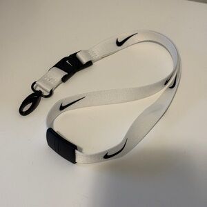 Nike Lanyard White with Black Swoosh